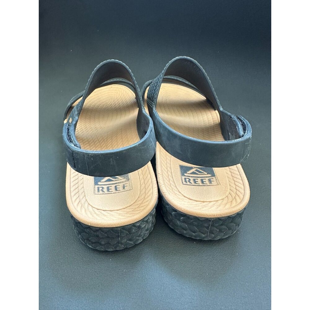 Reef Water Vista Womens Sandals Size 9 Black Tan Water Friendly Flatform Strap - Picture 6 of 10